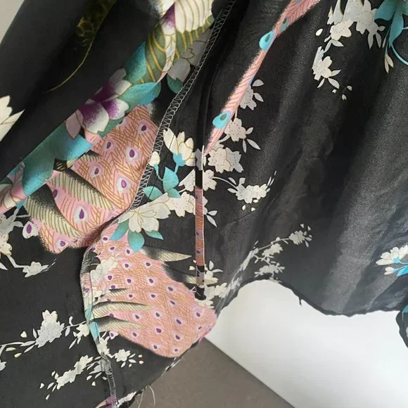 AS NEW SAM WELL SILK LONG ROBE/KIMINO JACKET - ONE SIZE - Picture 13 of 16